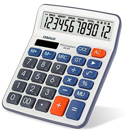OSALO Taschenrechner Tischrechner büro 12-stelliger große Tasten LCD Anzeige