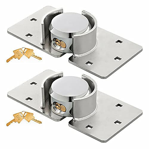 Xample® 2X Heavy Duty Van Garage Shed Door Security Padlock & Hasp Set High Security Hasp Shackle Lock 73mm Steel 2PCS