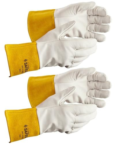 J. J. Keller & Associates, Inc. Cowhide Welding Gloves, Tig Welding, Wing Thumb, EN388 3131, Medium, 2 Pack, SAFEGEAR