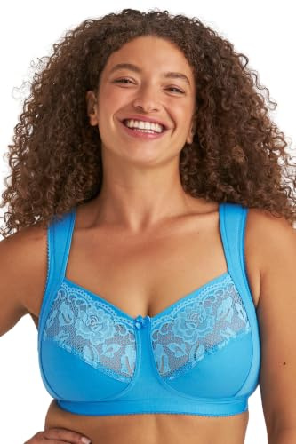 Miss Mary of Sweden Lovely Lace Support Komfort Bomulls-Bh utan Bygel 80D Soft aqua