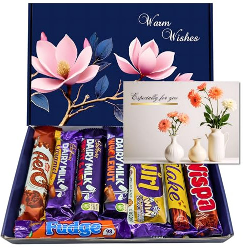 Wellery Chocolate Gift Box – Double Sealed for Gifting – 8 Full Sized Bars – Letterbox Gift Hamper for All Occasions – For Kids, Friends, Colleagues, Teachers, Grandparents, Him & Her