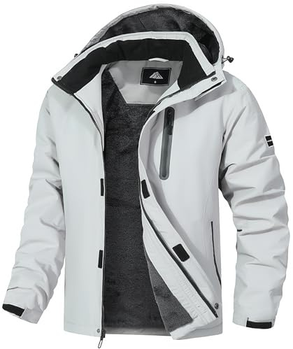 MAOYSSEN Men's Mountain Ski Jacket Warm Winter Snow Coat Waterproof Snowboarding Jacket Outdoor Windbreaker Hooded for Hiking