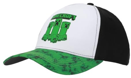Minecraft Creepers - Cappello tradizionale regolabile per ragazzi con logo Colorblock, Logo Minecraft Creepers, Taglia unica