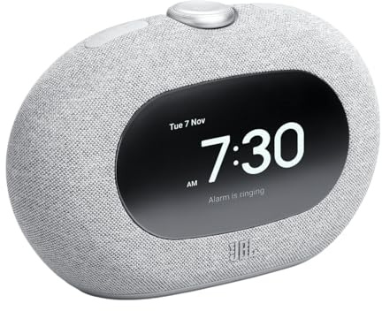 JBL Horizon 3, Digital DAB+/FM Radio Alarm Clock with Bluetooth, Sunrise Effect Alarm, USB-C Charging, Battery & Mains, Pro Sound, Compatible with ONE App, Grey