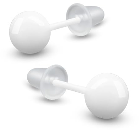 Soul-Cats Keramiska örhängen 6 mm kulpärla – flerfärgad, unisex, med silikonlås, lätt och hudvänlig, 6 mm, Keramik, Ingen ädelsten