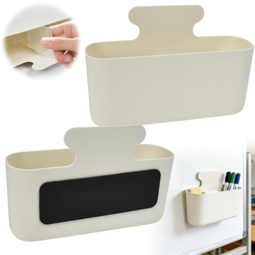 JNEYVIC Lot de 2 Grands Rangements Magnétiques Muraux 22cm – Cloisons Amovibles pour Stylos, Marqueurs, Épices Boîte de Rangement Pour Réfrigérateur, Tableau Blanc ou Armoire