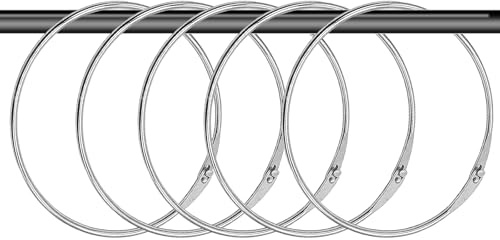 5 stycken 150 mm varuring nyckelring, stor metallring med snabbkoppling mångsidig nyckelring för pyssel duschdraperi kläder, löst blad klippbok (5, silver)