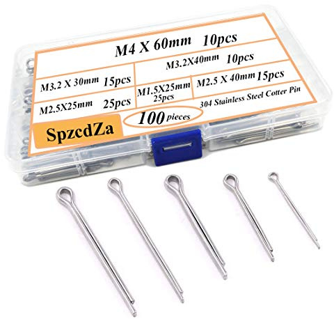 SpzcdZa 100pcs 304 Stainless Steel Cotter Pin Clip Key Fastner Fitting Assortment Kit for Automotive Mechanics Small Engine Repair，Automotive, Mechanics, Car Garage, Power Equipment, Cars, Trucks Law