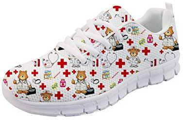 Showudesigns Chaussures de Sport Femme Running Léger Infirmière hopital Chaussure de Travail Course Sneakers Multisports Outdoor Casual Baskets
