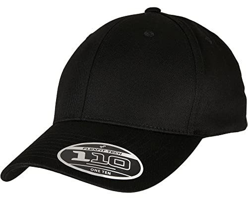 Flexfit Unisex 110 Curved Visor Snapback Baseballkappe, Black, one Size