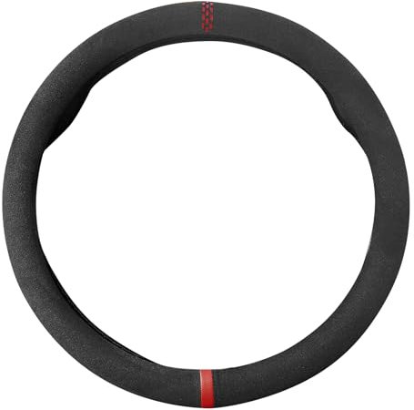 ZATOOTO Coprivolante per Auto, Sottile in Pelle Scamosciata Protezioni del Volante con Tocco Morbido, Antiscivolo e Sport, Dimensioni Universali 37-38cm / 14.5-15in