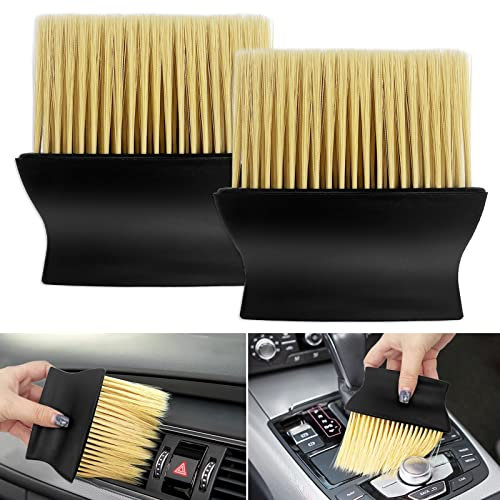 DaKuan Auto-Innen-Staubbürsten für Innen- und Außenbereich, 2 Stück, Auto-Reinigungsbürste, Staubwedel, weiche Borsten, Detaillierungsbürste, Staubwerkzeug für Auto, Innen- und Außenbereich, Leder,