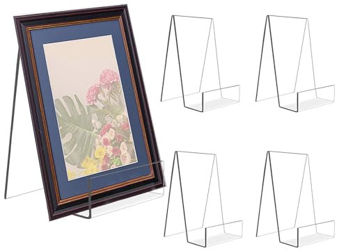 AKOLAFE 5 Stück Buchständer Acryl Buchaufsteller Groß 14,5 x 10 x 10,5 cm Buchhalter Schrägsteller Acryl Prospektständer Transparent Buchstütze Acrylaufsteller für Bücher, CD, Foto, Computer, Magazin