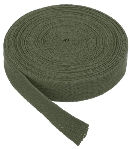 PATIKIL Nastri in Sbieco di Cotone 2cm 9m Nastro Cotone Twill Nastro Rilegatura Fettuccia Spina Pesce per Cucito Regalo Avvolgimento Artigianato Fai Da Te Verde Muschio