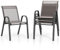 TANGZON Garden Dining Chairs Set of 2/4, Stackable Outdoor Armchairs with Armrests, Modern Accent Chairs for Balcony Poolside Backyard (Grey, 4PCS)