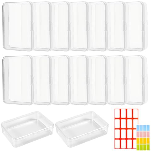 Zithgen 16 Pz Scatola Porta-Carte Trasparente, Scatole Trasparenti in Plastica Scatola di Plastica Riutilizzabile Trasparente Scatole Piccole Carta da Gioco Custodia Trasparenti Per Carte Bancarie
