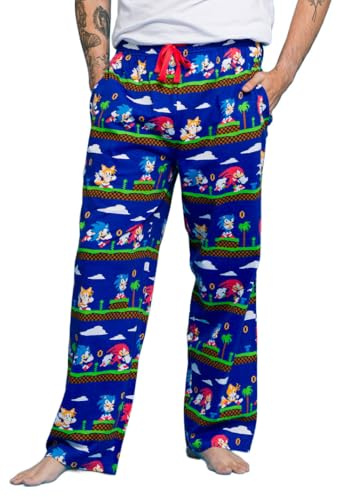 Sonic The Hedgehog Pixel Scene Lounge Pants Blue