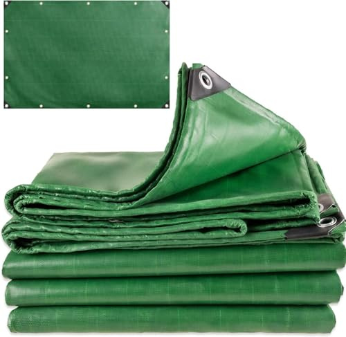 Telo/Telone Impermeabile Esterno - 6x8 METRI - ANTISTRAPPO - DURABILITA' 5 ANNI, Telo Copritutto Senza Elastici Inclusi, Telone Occhiellato Rinforzato, Verde, 110gr/mq