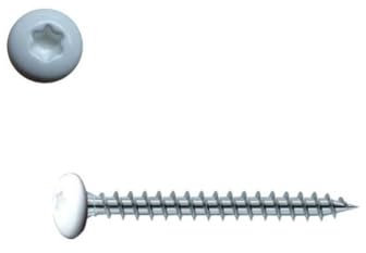 Vis bois tête cylindrique 5x50 blanc pur RAL 9010 par 50