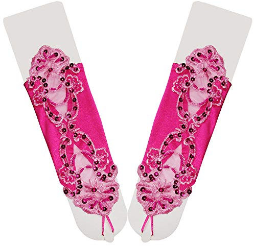 Asudaro Damen Fasching Kostüm Spitzenhandschuhe Satin Brautkleid Handschuhe Stulpen für Hochzeit, Oper, Ball, Fasching, Karneval, Tanzen, Halloween Kostümhandschuhe Brauthandschuhe