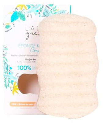 Lady Green 2-in-1 Konjak-Schwamm für Körper mit Nusssplittern, 1 Stück