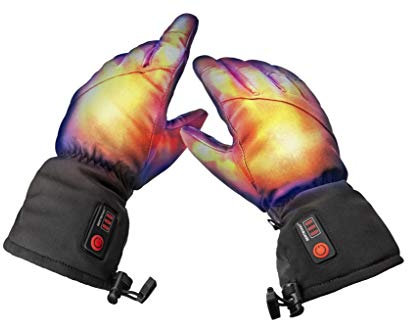 BERTSCHAT® Beheizte Handschuhe PRO | Wiederaufladbar | Winterhandschuhe aus Ziegenleder für Männer & Frauen | Touchscreen | Funktioniert bis zu 8 Stunden (L)