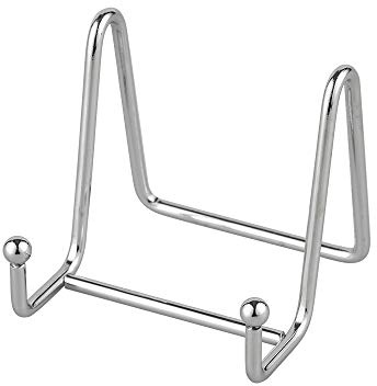 Cavalletto Espositore Supporto Porta Piatti - Reggi Piatti da Esposizione - 1 Pezzi Cavalletti in Ferro - Supporti Espositori da Tavolo Argento per Piatto Decorativo | Foto | Cornice| Libri - 7,6 cm