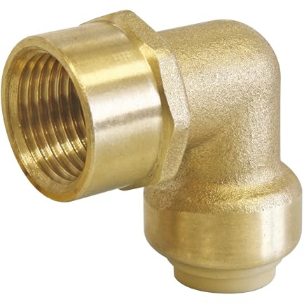 SOMATHERM FOR YOU 3540730014030 Vinkel kvinnlig pushFit 14–1/2 mässing armbåge klämma för kopparrör eller PEX eller flera lager Ø14-kvinna 15/21, ingen