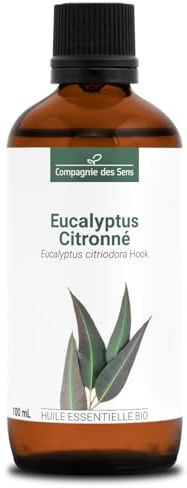 EUCALYPTUS CITRONNÉ BIO - 100mL - Huile Essentielle de Qualité Premium - 100% Pure, Naturelle, Garantie ChromaCert - Chémotypée et Intégrale - La Compagnie des Sens