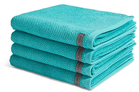 Ross - 4 teiliges Frottier-Set - Selection Bio-Baumwolle (4 X Handtuch im Set) - 540 g/m2 - Baumwolle - Frottee - saugstark - weich und flauschig - Türkis