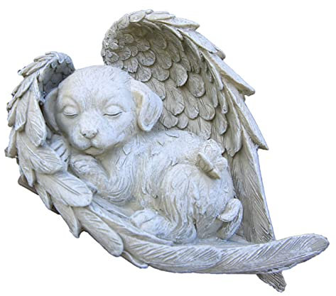 SOONHUA Pierre Tombale de Chien pour Animaux Statue Commémorative Cadeau Commémoratif Chat Endormi dans Un Angle Statue de Condoléances Resin Décoration De Jardin pour Honorer Un Animal Chéri