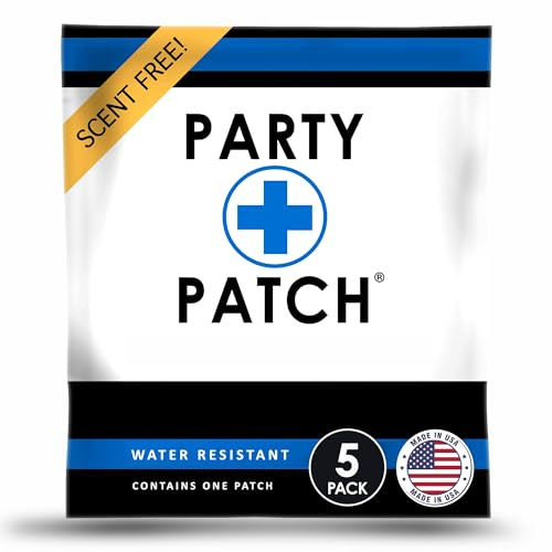 Party Patch Social Lifestyle Patch 5-Pack – Transparent Topical Adhesive for Festivals, Weddings & Active Events – Water-Resistant & Skin-Safe – Discreet Celebration Essential (5 Count)