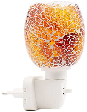 Candle-Brothers elektrische Duftlampe | Duftlampe Sunset | Aromalampe für Duftwachs | Nachtlicht für Steckdose | Duftlampe Keramik Weiß | Steckdosen Lampe für Büro, Schlafzimmer, Yoga