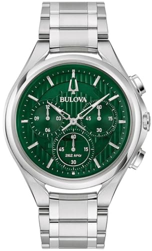 Bulova CURV Herrkronograf rostfritt stål armband i färgen silver, diameter: 44 cm, 96A297