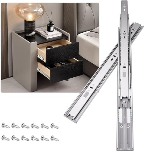 HLC 250mm Soft Close Drawer Runners Cabinet Drawer Slides Heavy Duty 45kg Load Capacity Full Extension Ball Bearing Self Close Slides for Kitchen Cabinet,Bedstand Drawers,Side Mount(1 Pairs，2 Pcaks