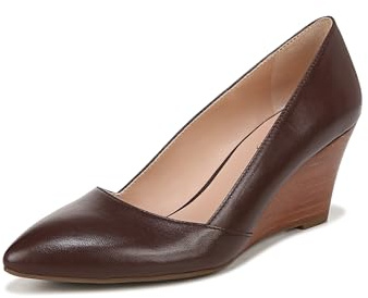 Franco Sarto Womens Frankie Pointed Toe Wedge Pump Café Brown Leather 9 M