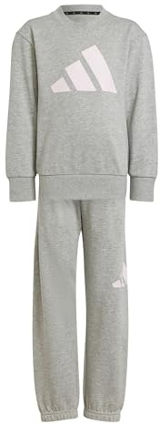 adidas Unisex niños ESSENTIALS JOGGER, medium grey heather/clear pink, 5-6 Years