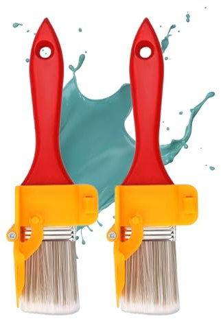 2 pinceles de pintura, corte en pincel, herramientas de corte para, bordeadora de pinceles de pintura, cepillo de pintura para bordes, para el hogar, oficina, habitación, pared, techos, bordes (rojo)