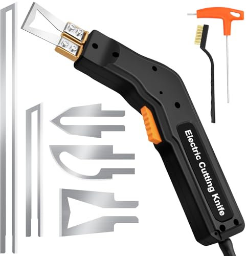 Styroporschneider, 300W Styropor Schneidegerät mit 5 Nichrom Klingen Schnell-Heißdrahtschneider 0-650℃, Elektrische Heißmesser mit Dichtungsfolie für Styropor EPS/EPP/EVA Seil Stoff Schaum Plastik