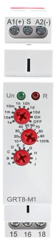 Relé temporizado AC 230 V multifunción 1 SPDT temporizador 10 modos de retardo 0,1 s-10 días con guía DIN 35 mm- Control de precisión industrial y doméstico