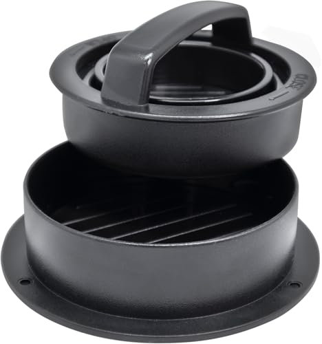 NERTHUS FIH 1460 Presse à hamburger sans BPA, compacte et empilable, avec base et presse en deux tailles, idéale pour les hamburgers faits maison et farcis