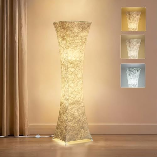 GyroVu Lampada da Terra da 47” per Soggiorno, Lampada da Terra a Colonna LED con Temperature di Colore per Camera da Letto, Ufficio e Soggiorno 2 lampadine incluse