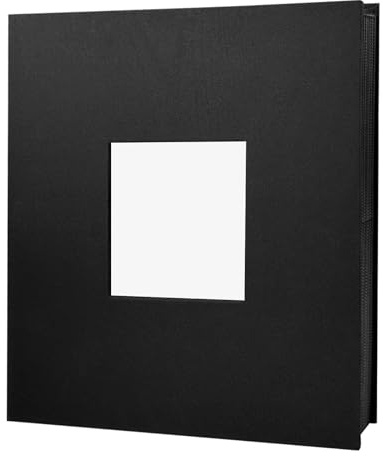 Crynvor Album Fotos, Albunes para Fotos Bebe Personalizados, Grande Tradicionales de Linocon 600 Bolsillos, Insertable con Ventana Frontal, Cubierta de Lino Negro Album para Fotos Vintage