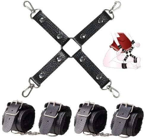LAKPYN manette per coppia Set,Peluche Pelle Kit Polso per Coppie Giocattoli,Manette per giochi sessuali,BDSM,per principianti,regolabile SM Bondage Fetish
