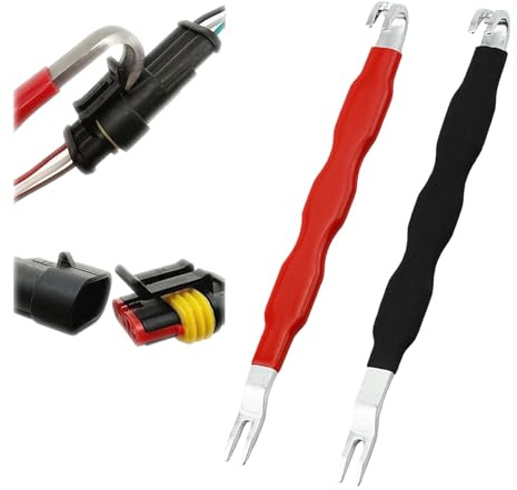 BSITSSS 2 Piezas Electrical Terminal Connector Separator, Rojo y Negro Automotive Terminal Disconnect Puller, Separadora De Conectores para Reparación de Automóviles Mantenimiento Industrial Camiones