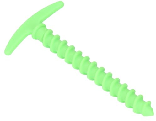 Alomejor Piquets de Tente en Plastique 5.7 , Ancres en Forme de T pour Auvents, Piquets en Spirale Légers pour Bâches de Camping dans Un Sol Dur, 10 Pièces (Green)
