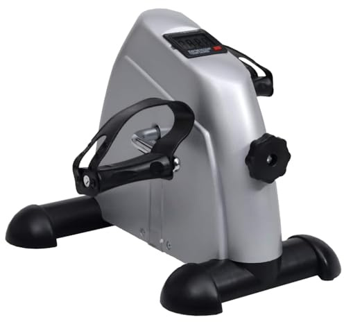 Teenpull motionscykel pedaltränare med svänghjul, ergonomisk cykeltränare för hem och kontor, kompakt inomhuscykel med LCD-display, justerbart motstånd