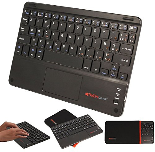 TECHGEAR Clavier AZERTY Bluetooth sans Fil avec Pavé Tactile Multifonctionnel Intégré pour Toutes Tablette Lenovo Tab M11, Tab P11, P12, M10, M9, M8, Yoga 10, M10, P11 Plus, M8, Yoga 8/10/13