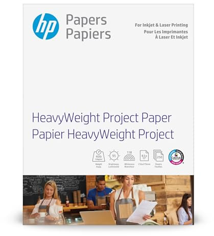 HP HeavyWeight Project Paper, Matte, 8.5x11 in, 40 lb, 250 sheets, works with inkjet, PageWide, laser printers (Z4R14A)