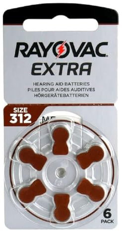 6x RAYOVAC Extra Advanced mit Active Core Technology 312 - die neuste Generation an Hörgerätebatterien